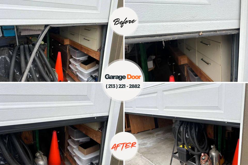 Before and after: garage door repair Nellis AFB, NV